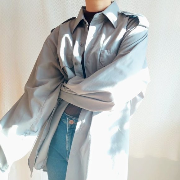 Gray industrial long sleeve shirt - Picture 5 of 12